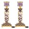Shabbat Candlestick (2-Piece Set) Hand-Painted Gold-Plated Pewter Personal Or Religious Enjoyment (Purple) By Matashi